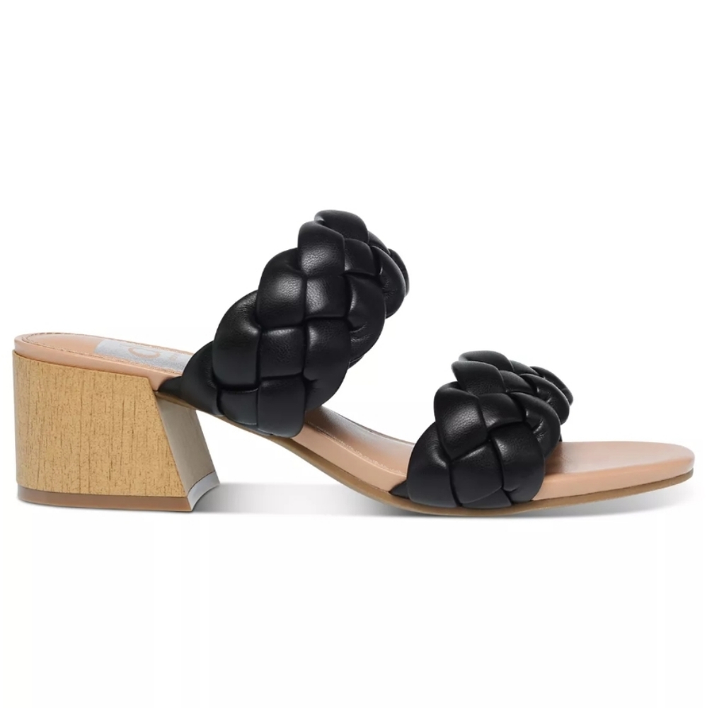 DV Dolce Vita Stacey Plush Braided Sandals Black -5.5 - Picture 2 of 6